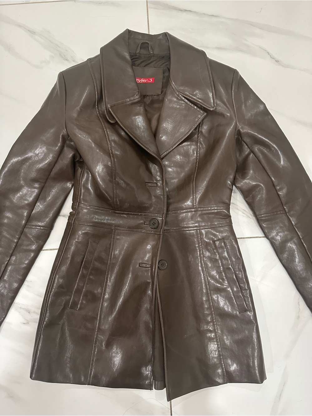 Vintage Faux Leather Brown Jacket